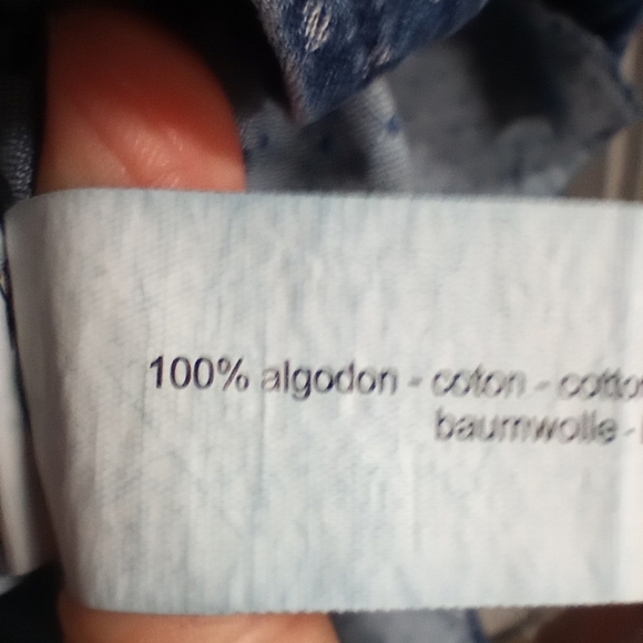 Denim and Flowers Mens Size Large Button Front Polka Dot Denim Shirt Long Sleeve - Picture 9 of 9